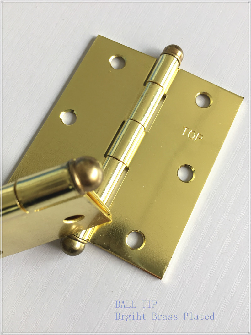 Yellow Color Ball Tip Hinges , Heavy Duty Flush Mount Hinges Highly Polished