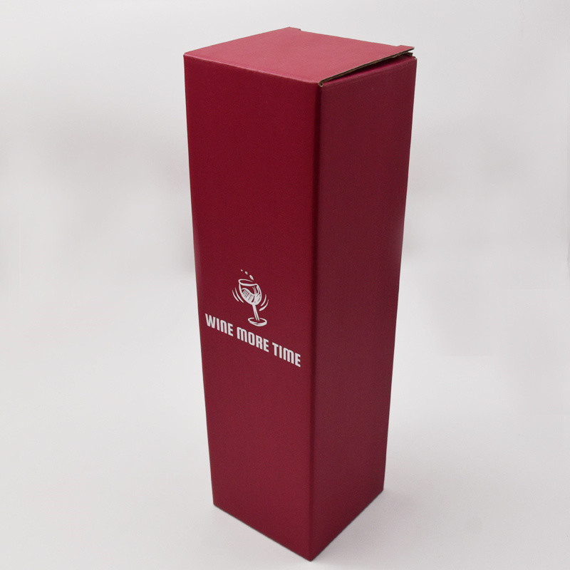 Collapsible One Piece Single Wine Bottle Gift Box Mailer Shipping Box