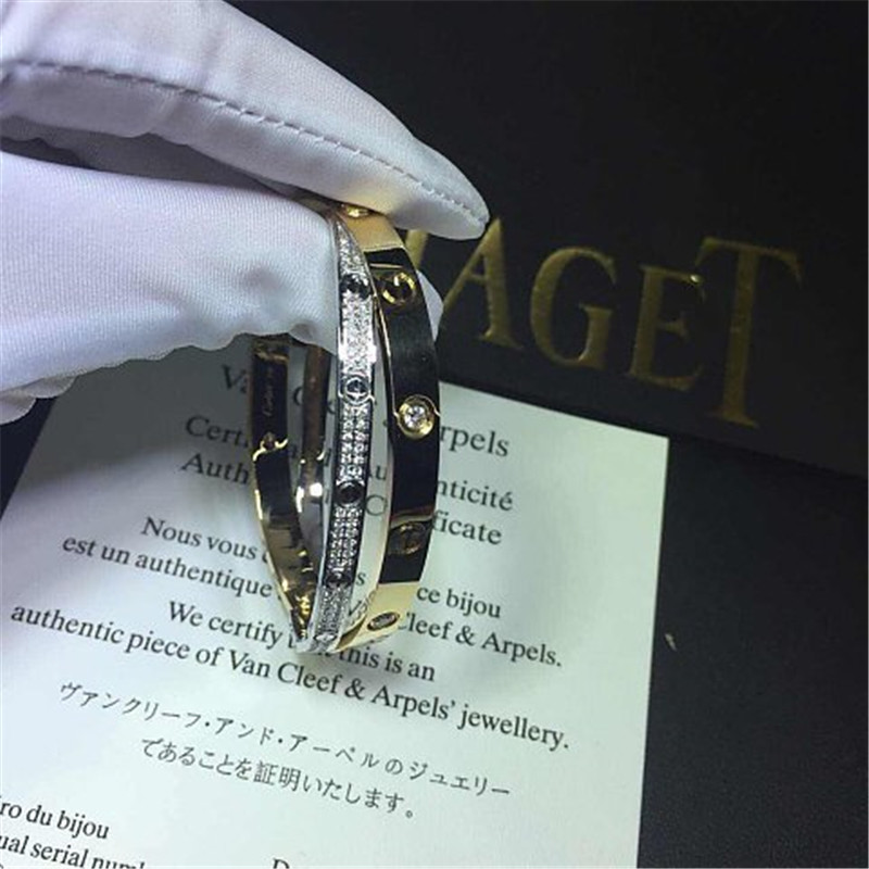 C Double ring bracelet Love bracelet, 18K gold. With a screwdriver. Jewelry factory in Shenzhen, China