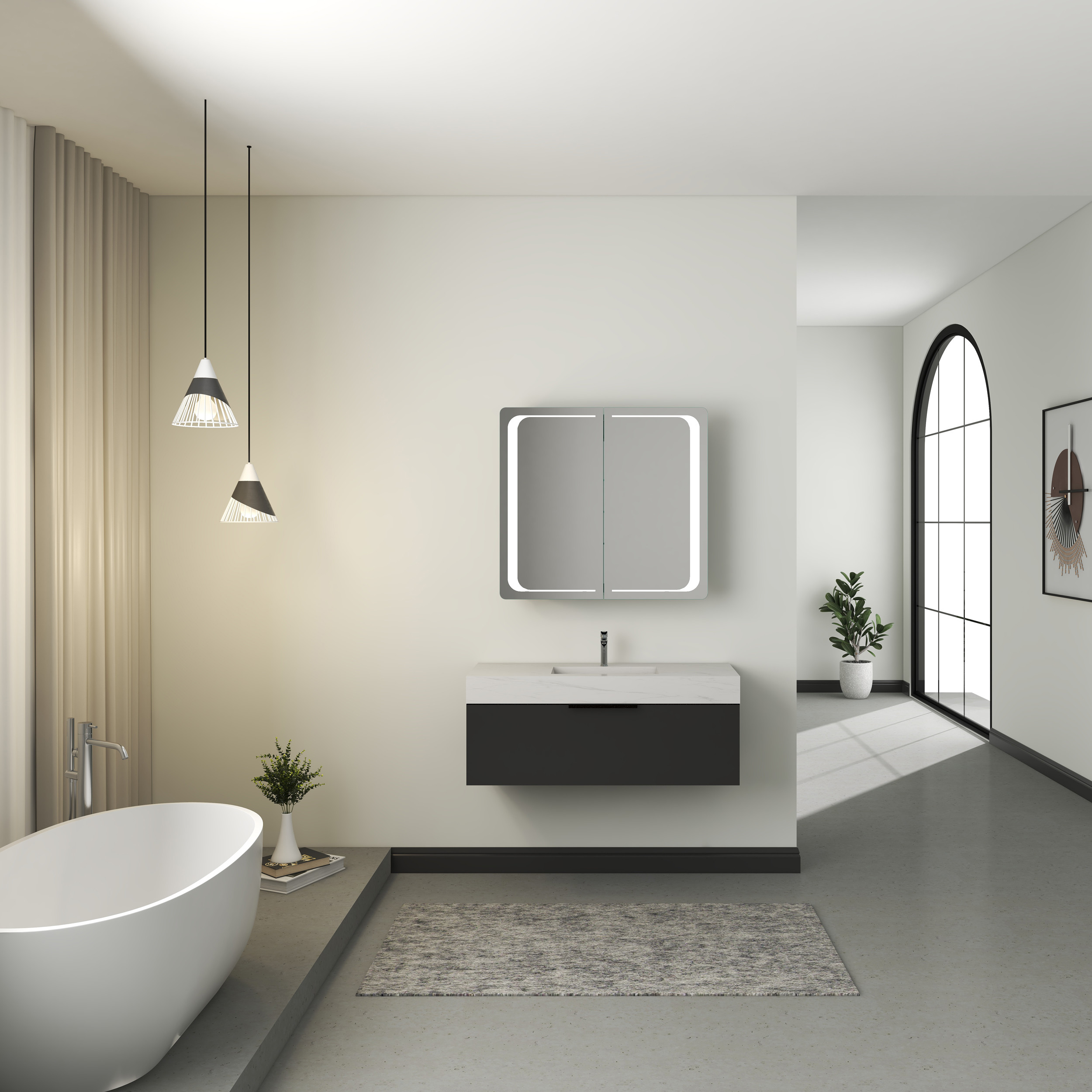Dimmable Brightness Lighted Medicine Cabinet Sharp Imaging Convenient For Makeu