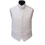Buy cheap polyester Jacquard Paisley Handmade gentleman's white Waistcoat from wholesalers