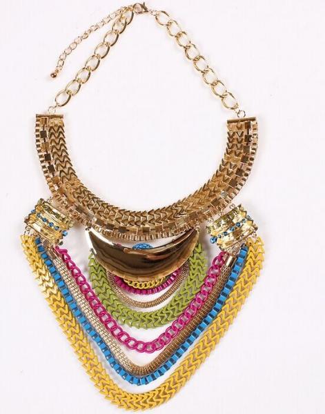 Buy cheap European and American big exaggeration metallic punk retro clavicle short necklace from wholesalers