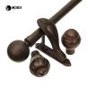 Buy cheap 0.6MM Brown Color Metal Curtain Rods Ball Shape Curtain Heads from wholesalers