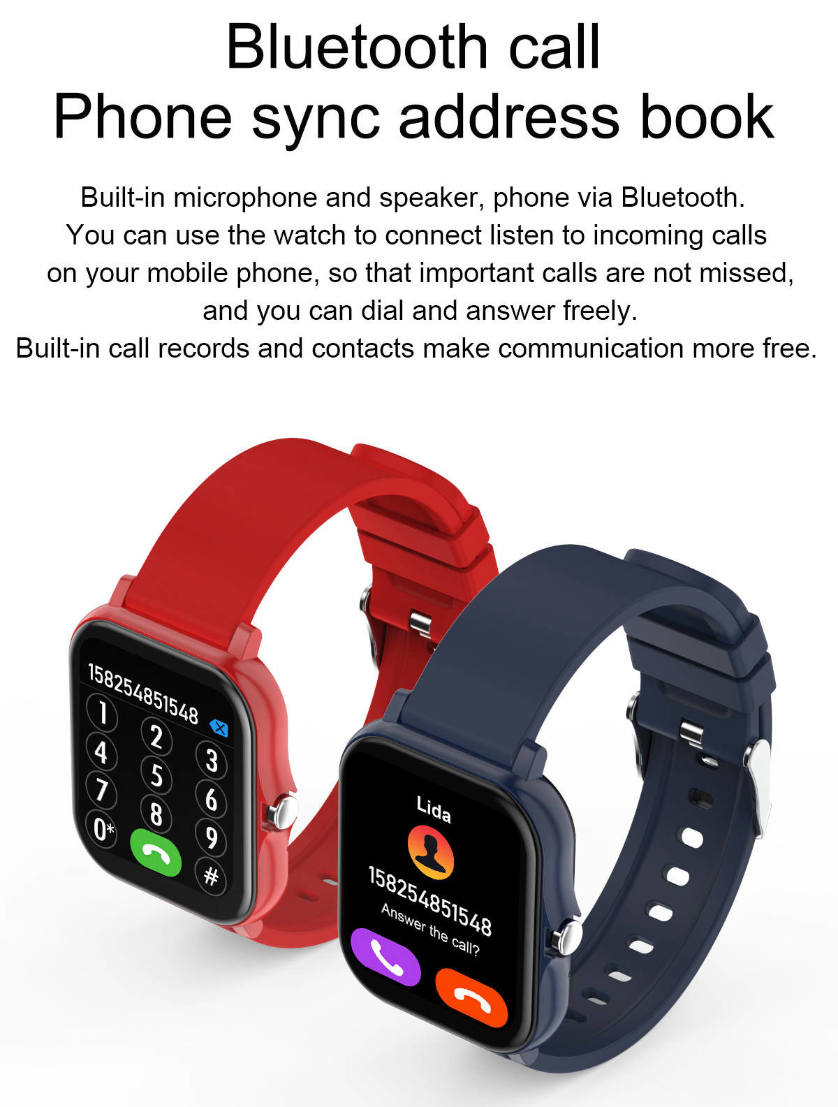 Vibration Remind Smart Sport Watch Full Touch Body Temperature Monitor IPX7 Waterproof