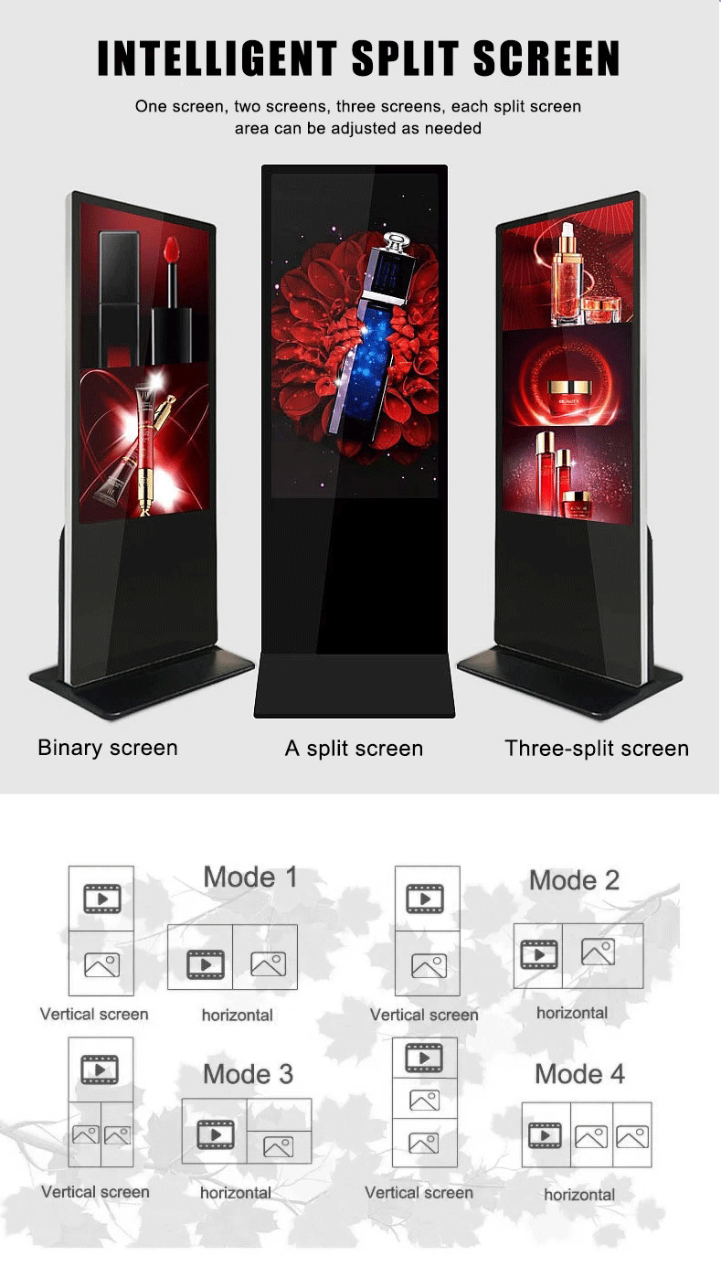 1920 X 1080 Floor Standing Digital Signage Waterproof High Definition 65in