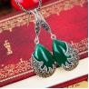 Buy cheap Vintage Sterling Silver Green Agate with Marcasite Dangle Drop Earrings (E12033GREEN) from wholesalers