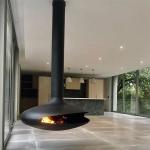 fireplace carbon fireplace contemporary suspended stove wood steel burning stove