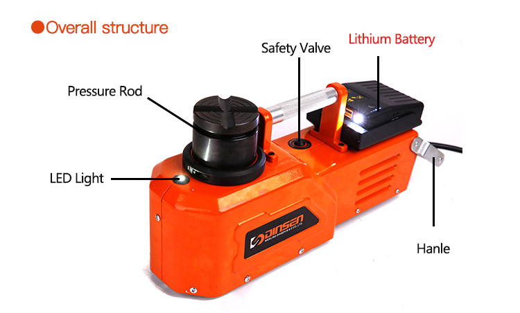 10T Cordless Hydraulic Jack 200mm-520mm Lift Range Metal Material