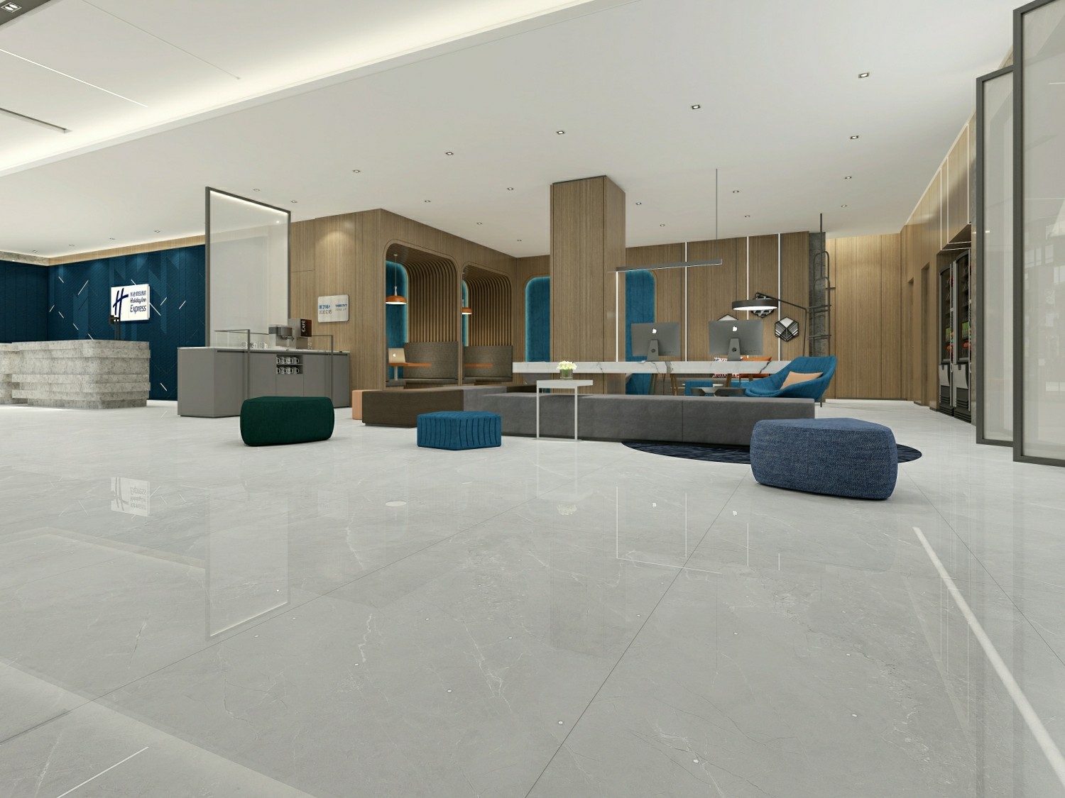 Retro Firebrick Outside Wall Glazed Gray Polished Porcelain Tile Interior Floor 900x1800x9mm For Bathroom And Office