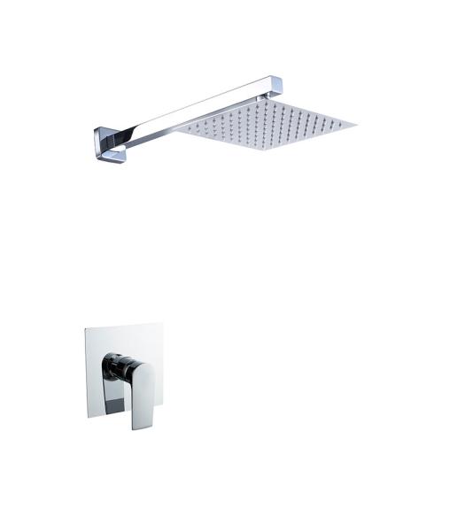 Single Lever Concealed In-Wall Bath Or Shower Mixer Chome Bathroom Brass Tap