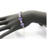 Buy cheap Sterling Silver Link Flower Amethyst Cubic Zircon Tennis Bracelet(B01PURPLE) from wholesalers