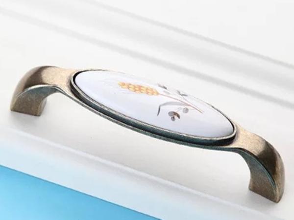 Buy cheap Cabinet Porcelain Handles And Knobs Zinc Dresser Handles Pattern Ceramic Furniture Handles from wholesalers