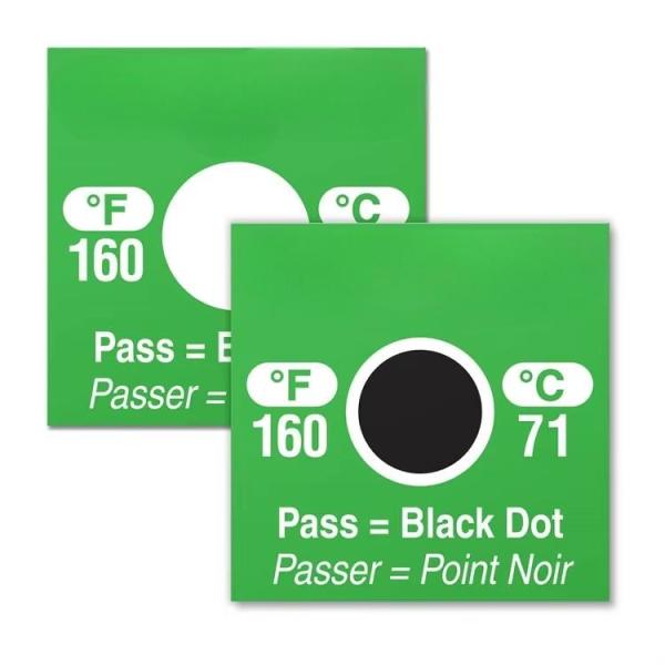 Buy cheap Irreversible Waterproof Oil Proof Dot High Temperature 71℃ 161℉ Dishwasher Temperature Sensitive Labels from wholesalers