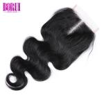 4*4 Middle Part Body Wave Human Hair Lace Closure , Brazilian Hair Extensions