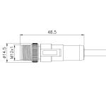 17 Pin Sensor Cable M12 Waterproof Connector Male To Male PA66