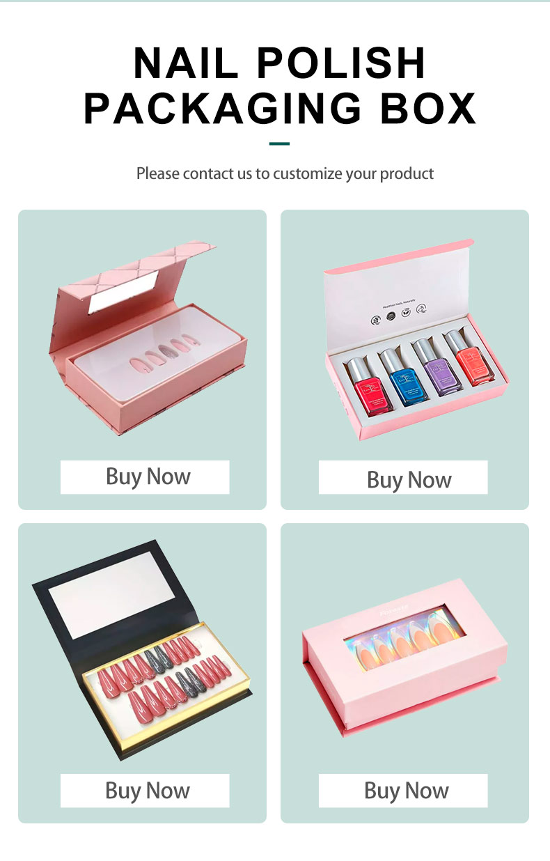 False Press On Nail Packaging Rigid Boxes Custom Logo Cardboard Speciality Paper