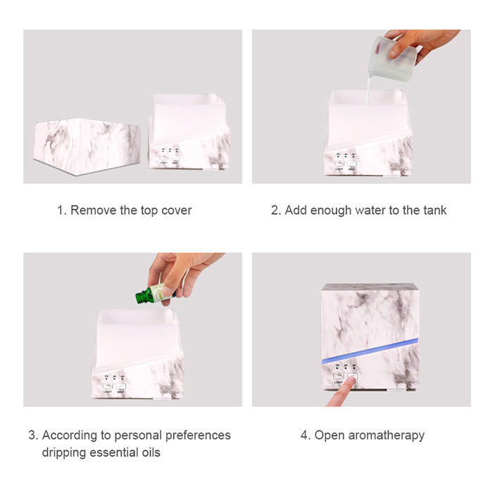 Nebulizer Marble 9W 280ml 500mAh Essential Oil Diffuser For House