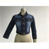 Buy cheap Dark Wash Ladies Denim Jacket Button Through Ladies Cropped Jacket TW72960 from wholesalers