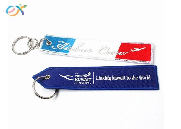 Buy cheap Custom Brand Name Logo Woven Keyring Airplane For Before Flight from wholesalers