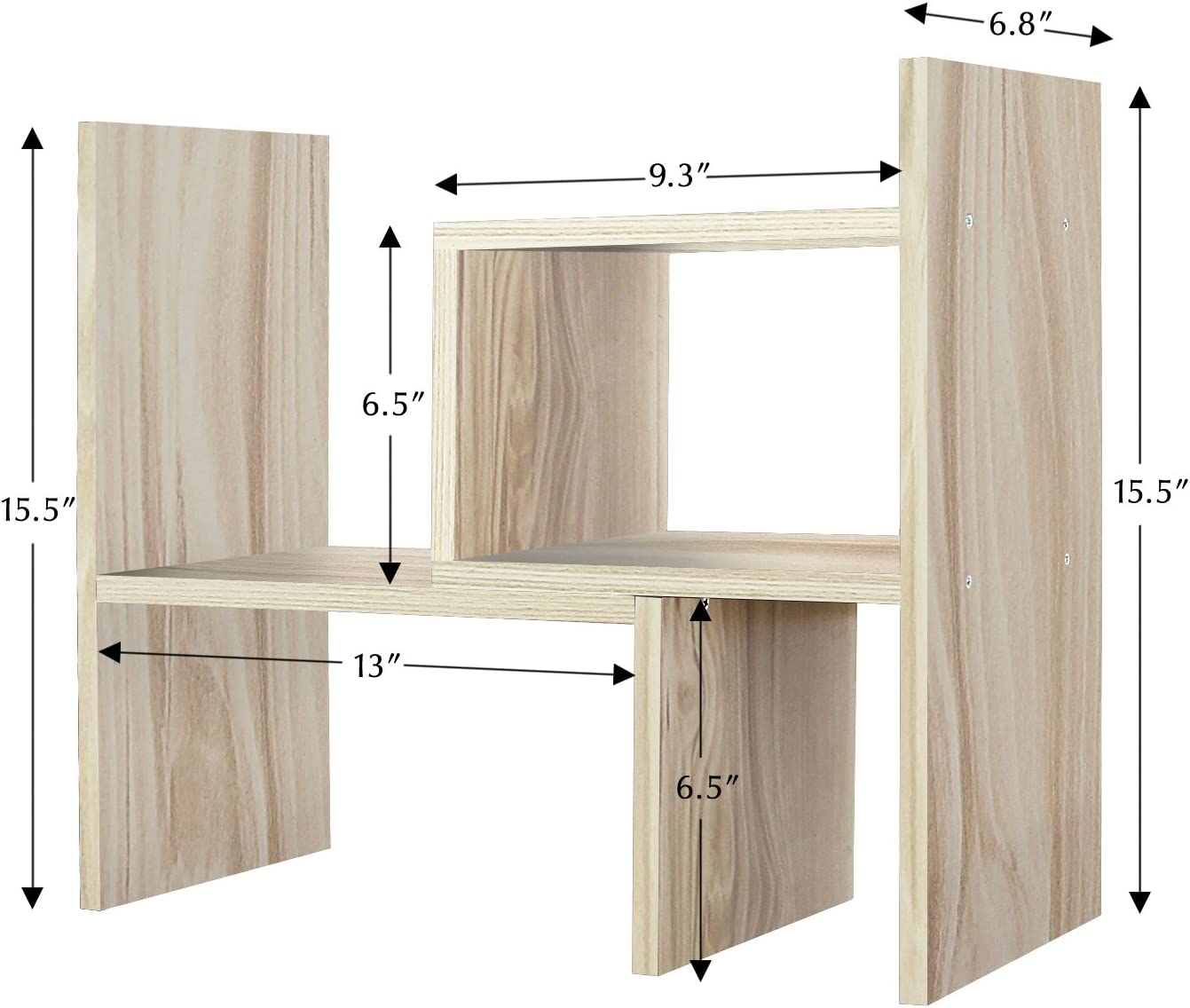 Simple Expandable Desktop Organizer Office Storage Rack Adjustable Wooden Display Shelf