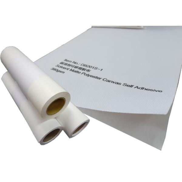 Quality Eco Solvent Matte Polyester Canvas Rolls Removable Self Adhesive 380gsm for sale