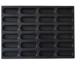 1.5mm Nonstick Hot Dog Bun Baking Tray Black Aluminum Bun Pan