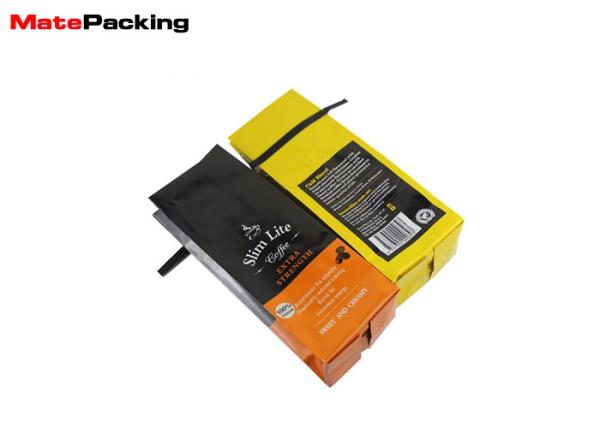 Buy cheap 250g Foil Gusseted Coffee Bags Heat Sealing Gravure Printing With Valve / Tin Tie from wholesalers