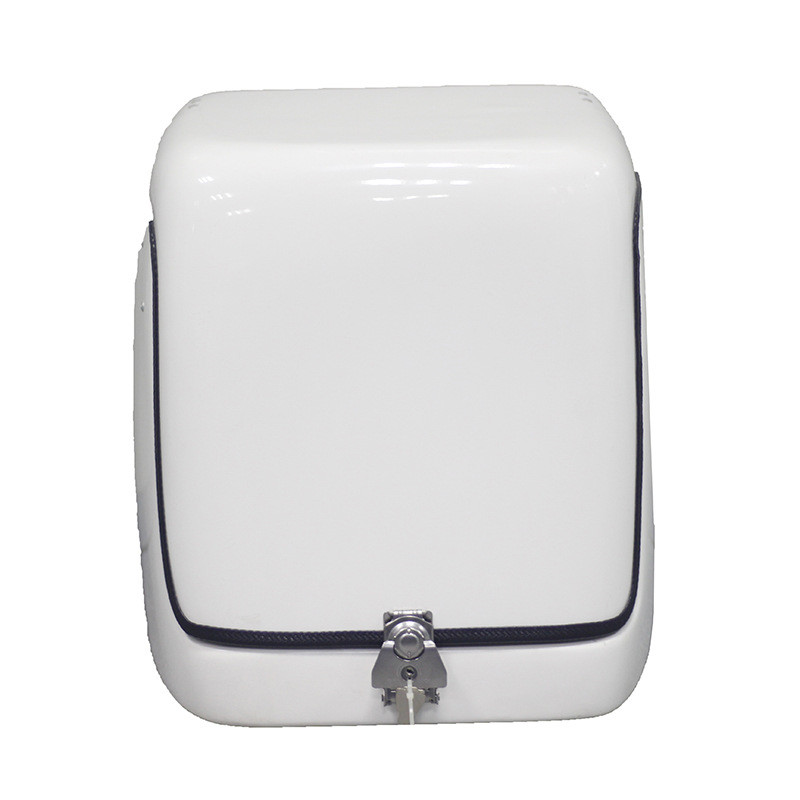 67L White Color Fiberglass Motorcycle Food Delivery Box Pizza Delivery Box with Locks and Keys