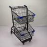 Buy cheap Electrophoresis 80L Metal Shopping Trolley Lightweight With 3 Baskets 4" PU Wheels from wholesalers