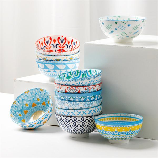 Buy cheap Colorful Soup Ceramic Bowl , Porcelain Bowl Microwave Safe With Custom Logo from wholesalers
