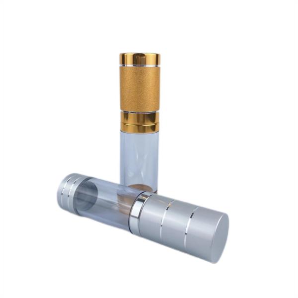 Buy cheap Aluminum Airless Lotion Pump Silver Gold Plastic Cosmetic Vacuum Bottle from wholesalers