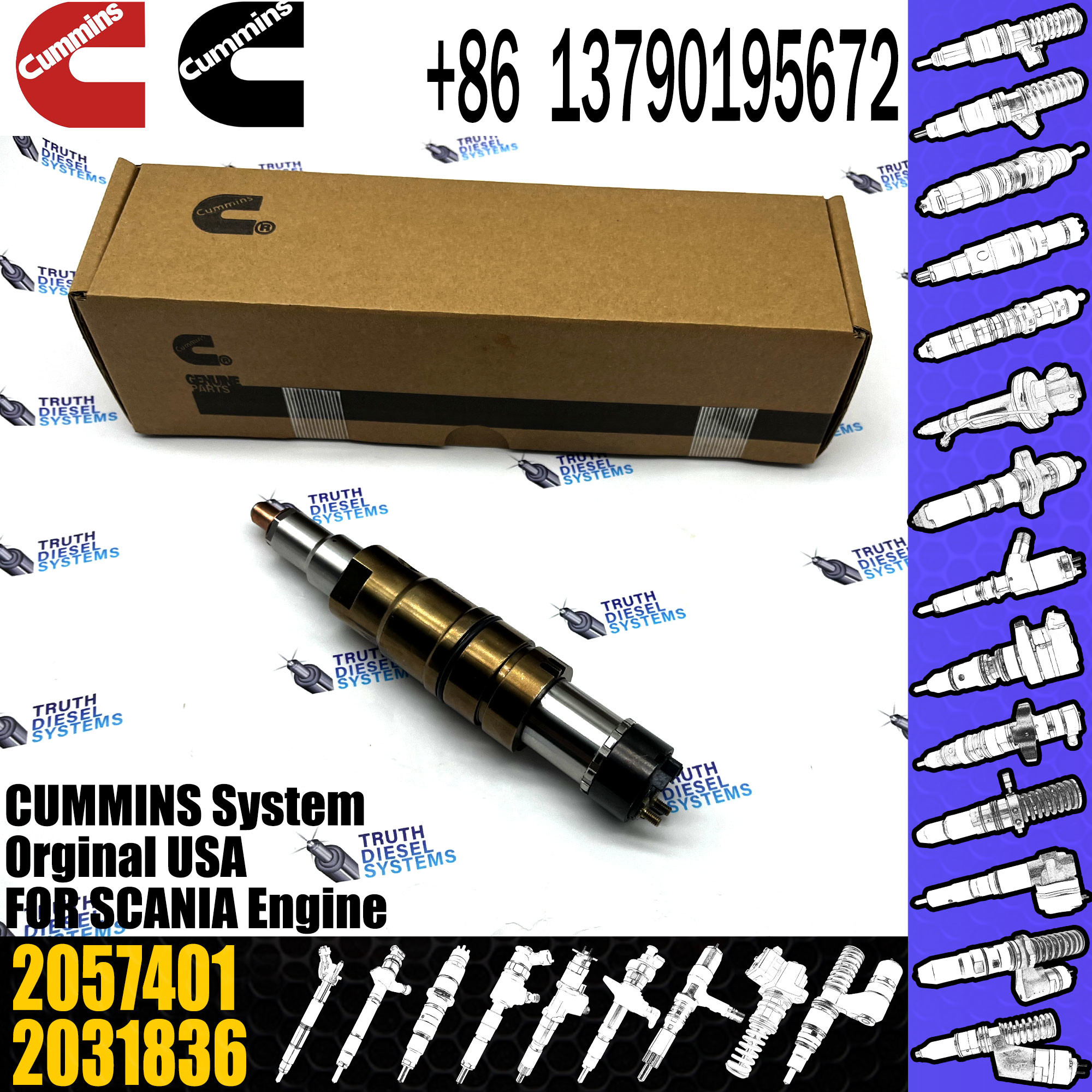 Fuel Injector Assembly 2872544 2086663 2057401 2488244 2872405 203183 Common Rail Injector