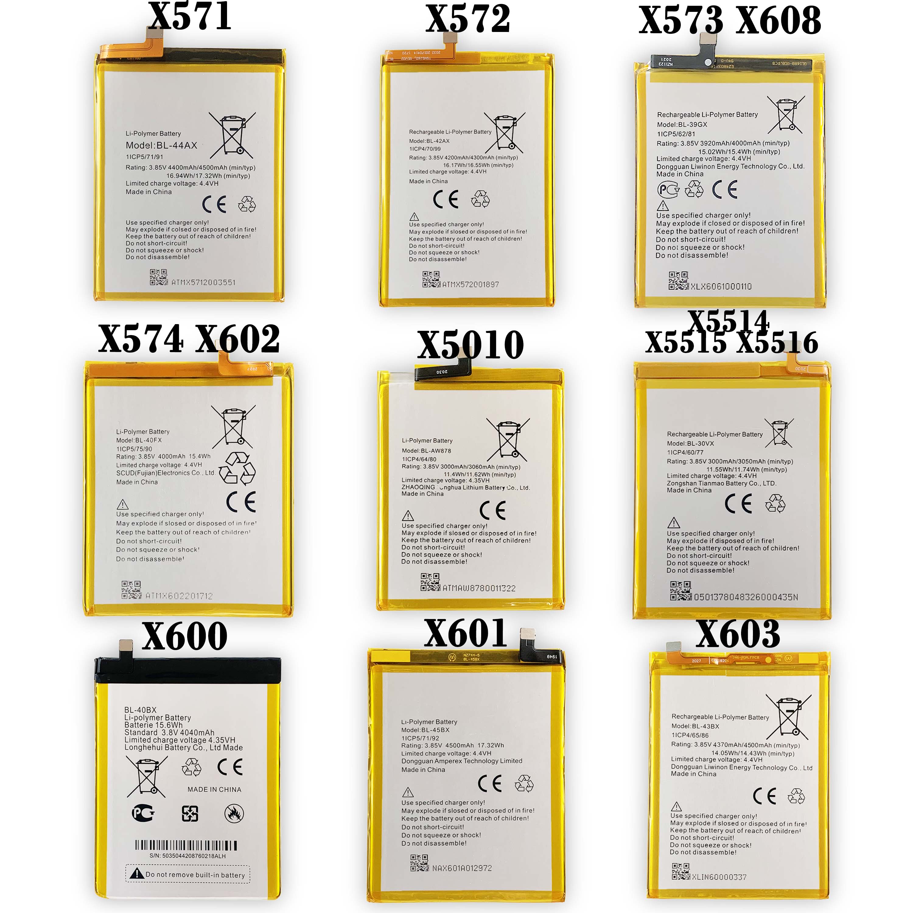 Battery for Infinix X689 X610 X606 X609 X620 X622 X623 X624 X625 X626 X627 X650 X655 X656