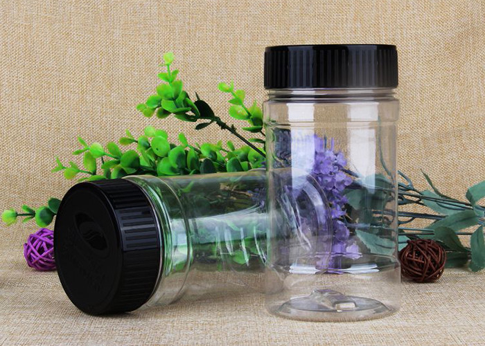 Recyclable Transparent Clear Plastic Cylinder Food Grade Package With Screw Lid