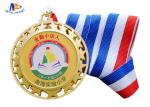 Round Color Painting Zinc Alloy Star Medal 76.2*3MM