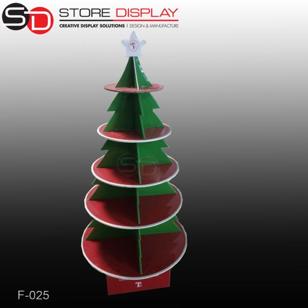 Buy cheap Christmas tree currugated cardboard displays stand shelf from wholesalers