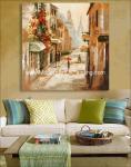 Impression Modern Art Oil Painting , Paris Street Oil Painting Wall Art on
