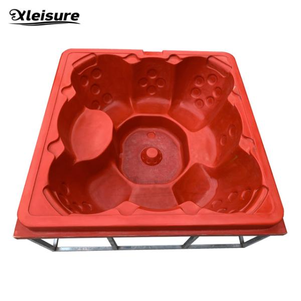 8-person all-seater square hot tub mould for wood-fired hot tub, hot tub with