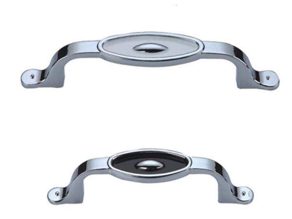 Buy cheap Oval GL8872 Kitchen Cabinet Knobs Chrome Arched Black Dresser Pulls Furniture Handles from wholesalers