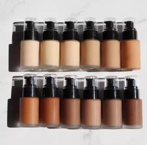 Buy cheap Private Label Makeup Foundation Full Coverage Liquid Foundation Wholesales No Logo 12 Colors Female Waterproof Body Foundation from wholesalers