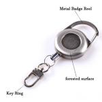 Classic Metal Retractable Badge Clip Key Holder Round Antique Matte Surface