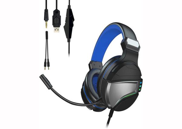 Buy cheap 40MM Gaming Headphones With Mic And Light LED Backlit Full Braided USB Cable from wholesalers