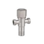 304 Brushed 90 Degree Angle Valve Round Handle Quick Open Hexagon