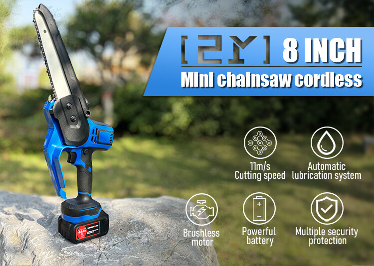 Brushless 8 Inch Small Handheld Electric Chainsaw Cordless Battery Power