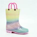 Slip On Waterproof 28EU PVC Rain Boots With Double Handles