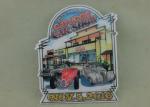 Brass Stamped Soft Magnet Fridge Souvenir Badge , Customized Metal Car Emblem
