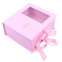 Buy cheap Luxury Rose Flower Gift Hinged Cardboard Box Clamshell Rigid Paper Box PVC product