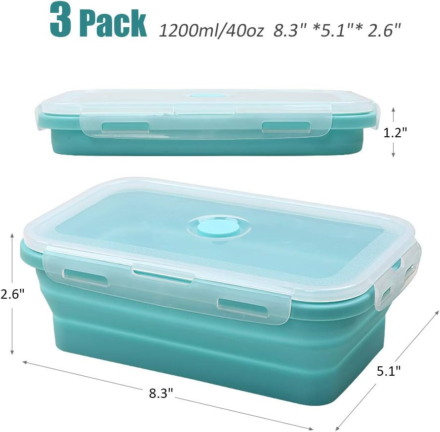 Silicone Lunch Box Snack Containers For Kids, Leak Proof Microwavable Small Lunch Box Containers With Lids For Toddlers