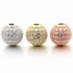 Round DIY Gold Jewelry Plating Crystal Silver Spacer Bead OEM