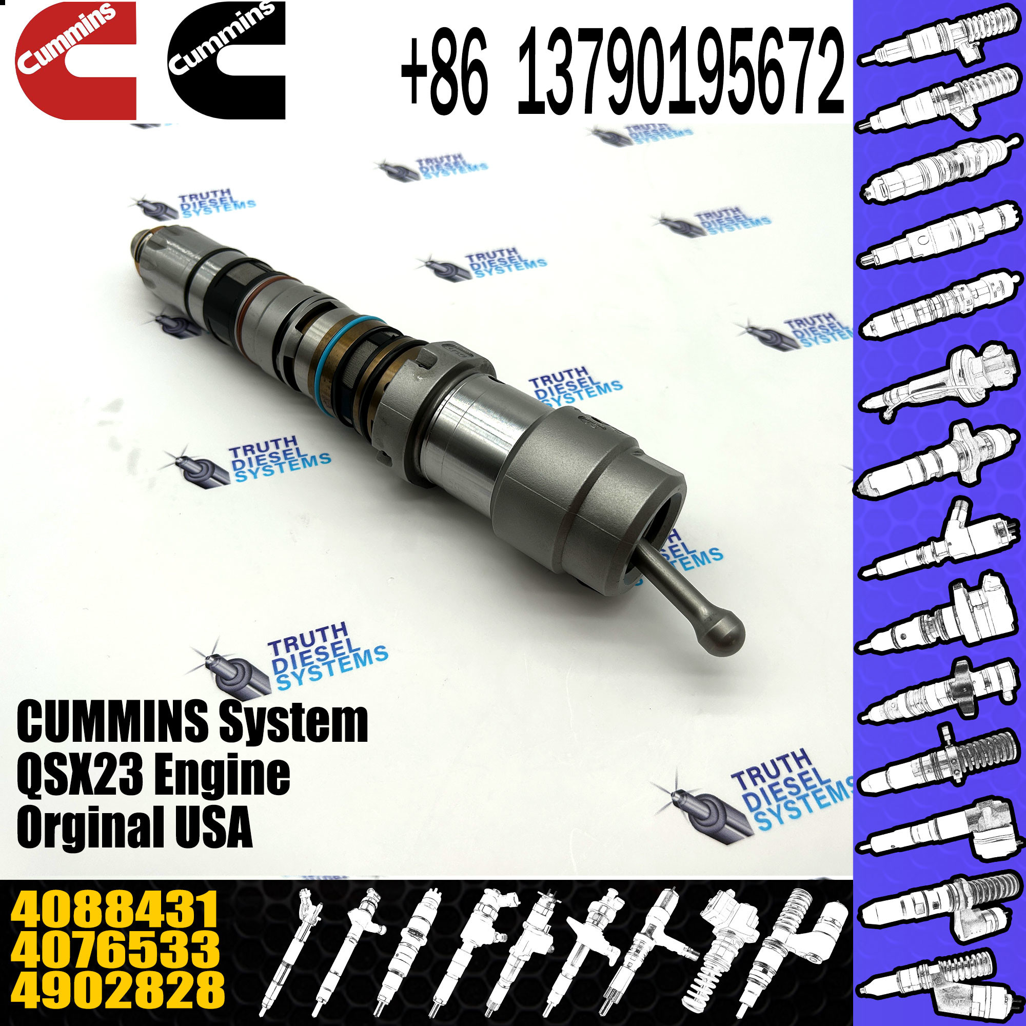 4088431 Genuine Diesel Engine Common Rail QSX15 Fuel Injector 4076533 4902827 4062090 4077076